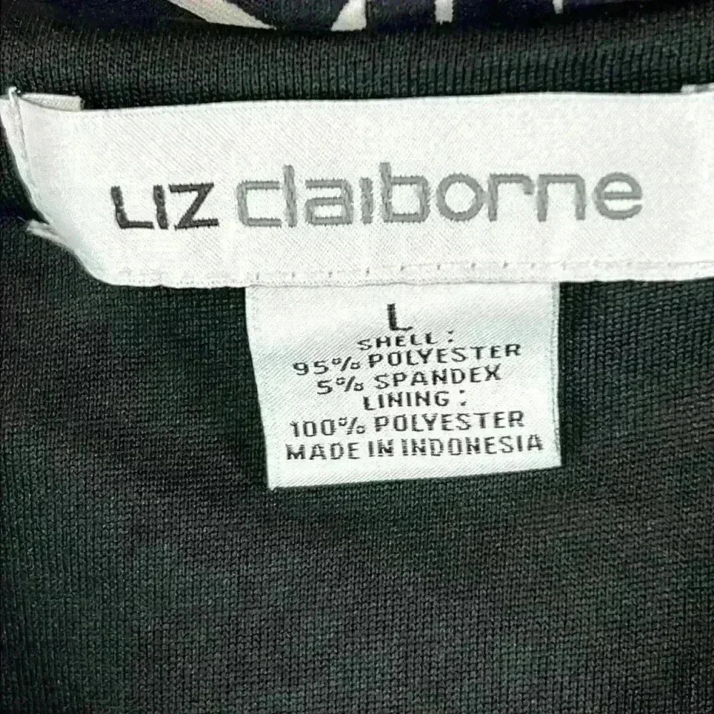 Liz Claiborne Women’s Dress Size Large Black & White Geometric Print Work Office - Picture 2 of 11